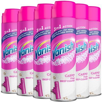 Vanish Carpet Cleaner + Upholstery, Gold Power Foam Shampoo, Large Area Cleaning Vanish Carpet Cleaner + Upholstery, Gold Power Foam Shampoo, Large Area Cleaning
