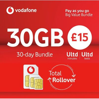 Vodafone Pay As You Go Big Value Bundle SIM Card Vodafone Pay As You Go Big Value Bundle SIM Card