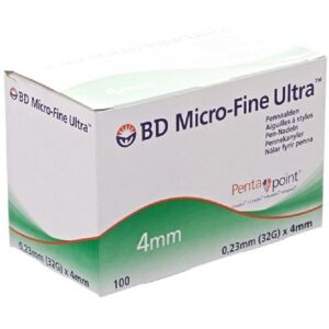 BD Medical BD MicroFine Pen Needles 4mm 32G, 100 Count - Short, Sharp Insulin Needle for Al BD Medical BD MicroFine Pen Needles 4mm 32G, 100 Count - Short, Sharp Insulin Needle for Al