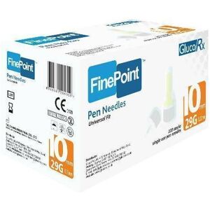 GlucoRx FinePoint Ins Pen Needles x 100 10mm 29G GlucoRx FinePoint Ins Pen Needles x 100 10mm 29G