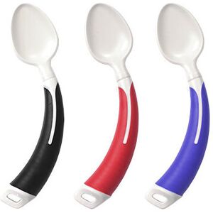 Shine International (Right Hand Spoon, Black) Curved Cutlery - Light Weight Angled Adult Cutlery Shine International (Right Hand Spoon, Black) Curved Cutlery - Light Weight Angled Adult Cutlery