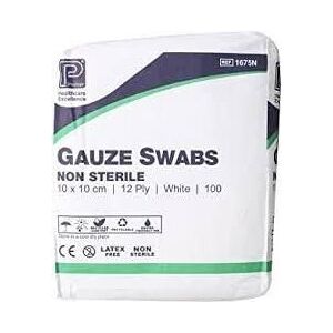 Premier Cotton Gauze Swabs, Non-Sterile, 12 ply, 10cm x 10cm, Pack of 100 (1675) Premier Cotton Gauze Swabs, Non-Sterile, 12 ply, 10cm x 10cm, Pack of 100 (1675)