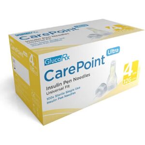 GlucoRX CarePoint Ultra Insulin Pen Needles, 100 x 4mm, 32G GlucoRX CarePoint Ultra Insulin Pen Needles, 100 x 4mm, 32G