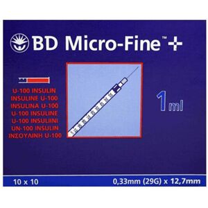 BD MicroFine (Pack of 3) 3-4-5x BD Micro-Fine 1ml Syringe 0.33mm (29G) x 12.7mm Box of 100 BD MicroFine (Pack of 3) 3-4-5x BD Micro-Fine 1ml Syringe 0.33mm (29G) x 12.7mm Box of 100