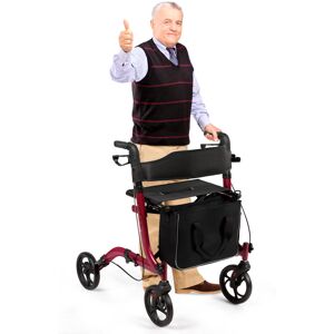 Gymax Aluminum Walker Foldable Wheels Medical Rollator w/Seat & Carrying Bag Gymax Aluminum Walker Foldable Wheels Medical Rollator w/Seat & Carrying Bag