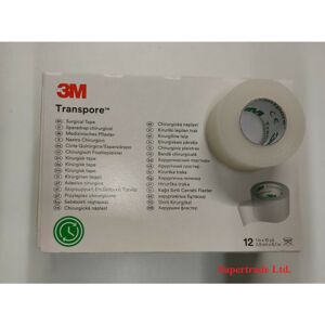 3M Transpore Medical Surgical Tape Plastic 2.5 cm X 9.1 m Waterproof - 3 Rolls 3M Transpore Medical Surgical Tape Plastic 2.5 cm X 9.1 m Waterproof - 3 Rolls