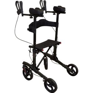 Loops Black Lightweight Aluminium Forearm Rollator Mobility Aid - 136kg Weight Limit Loops Black Lightweight Aluminium Forearm Rollator Mobility Aid - 136kg Weight Limit
