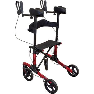 Loops Red Lightweight Aluminium Forearm Rollator Mobility Aid - 136kg Weight Limit Loops Red Lightweight Aluminium Forearm Rollator Mobility Aid - 136kg Weight Limit