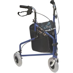 Loops Blue Three Wheeled Steel Walker - Puncture Proof Tyres - 115kg Weight Limit Loops Blue Three Wheeled Steel Walker - Puncture Proof Tyres - 115kg Weight Limit