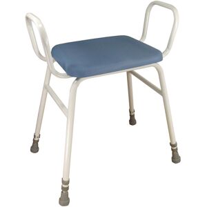 Loops Perching Stool with Arms - 500 650mm Adjustable Height - Padded Wipe Clean Seat Loops Perching Stool with Arms - 500 650mm Adjustable Height - Padded Wipe Clean Seat