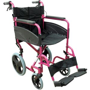 Loops Lightweight Aluminium Compact Attendant Propelled Transport Wheelchair - Pink Loops Lightweight Aluminium Compact Attendant Propelled Transport Wheelchair - Pink