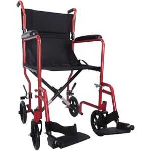 Loops Lightweight Steel Compact Attendant Propelled Transit Wheelchair - Red Loops Lightweight Steel Compact Attendant Propelled Transit Wheelchair - Red