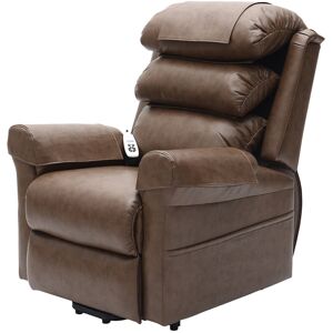 Loops Dual Motor Rise and Recline Armchair - Waterfall Pillow - Nutmeg PU Leather Loops Dual Motor Rise and Recline Armchair - Waterfall Pillow - Nutmeg PU Leather