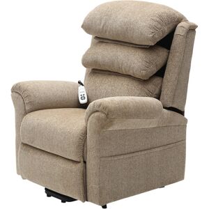 Loops Dual Motor Rise and Recline Armchair - Waterfall Pillow Oatmeal Chenille Fabric Loops Dual Motor Rise and Recline Armchair - Waterfall Pillow Oatmeal Chenille Fabric