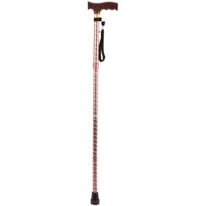 Loops Brown Extendable Walking Stick with Plastic Handle - Engraved Pattern - Foldable Loops Brown Extendable Walking Stick with Plastic Handle - Engraved Pattern - Foldable