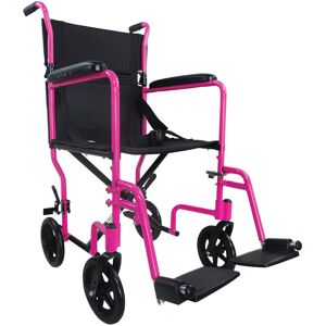 Loops Compact Attendant Propelled Lightweight Aluminium Transit Wheelchair - Pink Loops Compact Attendant Propelled Lightweight Aluminium Transit Wheelchair - Pink