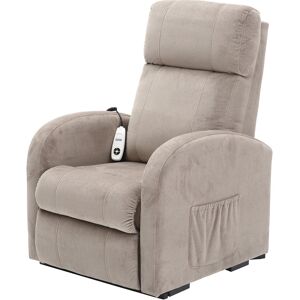 Loops Single Motor Rise and Recline Lounge Chair Pebble Coloured Micro Fibre Material Loops Single Motor Rise and Recline Lounge Chair Pebble Coloured Micro Fibre Material