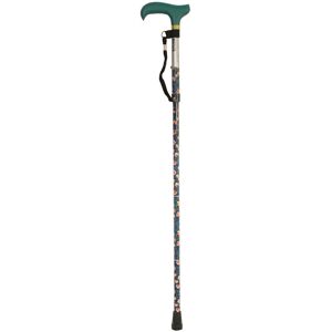 Loops Deluxe Ambidextrous Foldable Walking Cane - 5 Height Settings - Emerald Floral Loops Deluxe Ambidextrous Foldable Walking Cane - 5 Height Settings - Emerald Floral