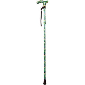 Loops Deluxe Ambidextrous Foldable Walking Cane - 5 Height Settings - Peacock Design Loops Deluxe Ambidextrous Foldable Walking Cane - 5 Height Settings - Peacock Design