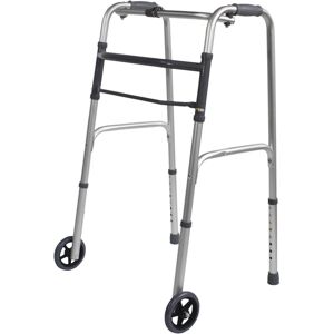 Loops Folding Walking Frame with Wheels - Lightweight Aluminium - Adjustable Height Loops Folding Walking Frame with Wheels - Lightweight Aluminium - Adjustable Height