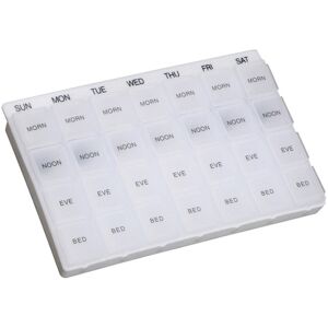 Loops Week Day Multi Pill Dispenser - 7 x 4 Compartments - Flip Top Lids Tablet Holder Loops Week Day Multi Pill Dispenser - 7 x 4 Compartments - Flip Top Lids Tablet Holder