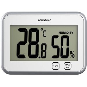 Youshiko YC9060 Digital Thermometer Hygrometer with Touch Buttons Youshiko YC9060 Digital Thermometer Hygrometer with Touch Buttons