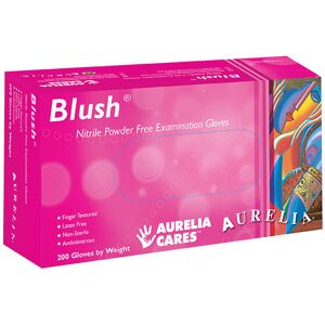 Aurelia Blush Powder Free Nitrile Examination Glove, Medium, Pink Pack of 200 Aurelia Blush Powder Free Nitrile Examination Glove, Medium, Pink Pack of 200