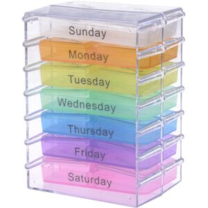 Tlily 7-Day Weekly Pill Organizer Box - Color-Coded 4-Compartment Daily Trays (Breakfa Tlily 7-Day Weekly Pill Organizer Box - Color-Coded 4-Compartment Daily Trays (Breakfa