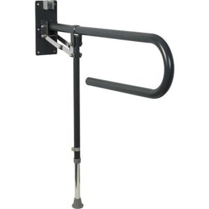 Croydex Foldaway Drop Down Grab Rail with Leg Wall Mount Mobility Aid Steel Grey Croydex Foldaway Drop Down Grab Rail with Leg Wall Mount Mobility Aid Steel Grey