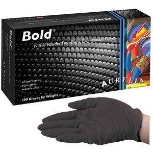 AURELIA Bold Strong Black Powder Free Nitrile Disposable Gloves X-Large 100 Pack AURELIA Bold Strong Black Powder Free Nitrile Disposable Gloves X-Large 100 Pack