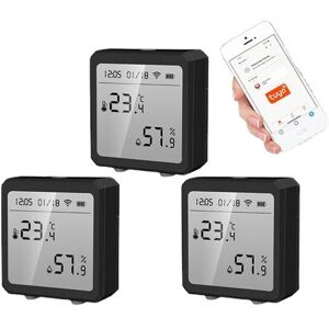 GreenZech (3Pcs) WiFi Smart Digital Temperature and Humidity Sensor Detector with LCD Date GreenZech (3Pcs) WiFi Smart Digital Temperature and Humidity Sensor Detector with LCD Date