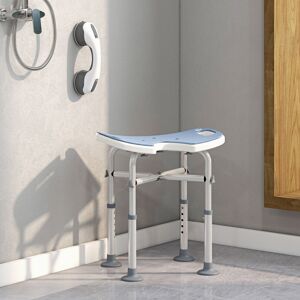 HOMCOM Aluminium Shower Stool for Elderly Disabled Non-Slip Bath Stool Blue HOMCOM Aluminium Shower Stool for Elderly Disabled Non-Slip Bath Stool Blue