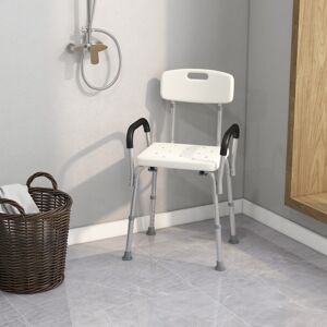 HOMCOM Aluminum Shower Bench - Lightweight, Portable, with Back & Armrest HOMCOM Aluminum Shower Bench - Lightweight, Portable, with Back & Armrest