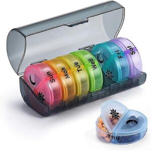 Unbranded daily Pill Organizer, Weekly Am-pm Pill Box, 7 Day Pill Box Pill Box, Black + Se Unbranded daily Pill Organizer, Weekly Am-pm Pill Box, 7 Day Pill Box Pill Box, Black + Se