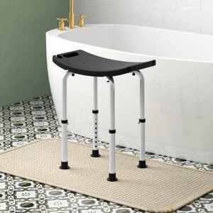HOMCOM Aluminium Shower Stool - Adjustable Height - Non-Slip Bath Stool - Black HOMCOM Aluminium Shower Stool - Adjustable Height - Non-Slip Bath Stool - Black