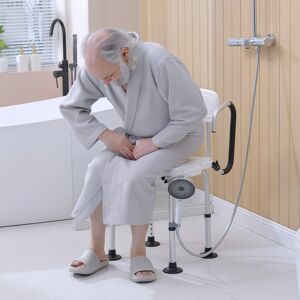 HOMCOM Adjustable Shower Stool with Suction Foot Pads for Elderly Disabled HOMCOM Adjustable Shower Stool with Suction Foot Pads for Elderly Disabled