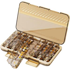 Unbranded (Brown) Daily Pill Box, Travel Pill Box, 7 Days, Pill Box, 7 Days, 3 Compartment Unbranded (Brown) Daily Pill Box, Travel Pill Box, 7 Days, Pill Box, 7 Days, 3 Compartment