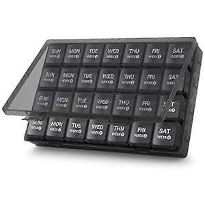 Kikidex (As show, One size) Monthly Pill Organizer 28 Day Pill Box Organizerd By Week, L Kikidex (As show, One size) Monthly Pill Organizer 28 Day Pill Box Organizerd By Week, L