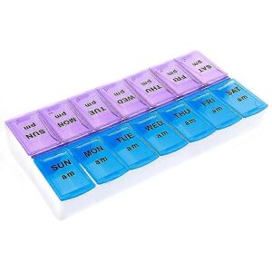Unbranded (As show, One size) 1Pcs Weekly Pill Organizer Box With Snap Lids 7 Day Medicati Unbranded (As show, One size) 1Pcs Weekly Pill Organizer Box With Snap Lids 7 Day Medicati