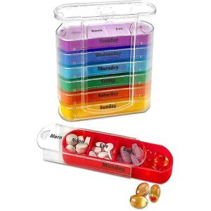 Unbranded (As show, One size) Weekly Pill Dispenser, Twice a Day, 1 Dispenser with AM/PM S Unbranded (As show, One size) Weekly Pill Dispenser, Twice a Day, 1 Dispenser with AM/PM S