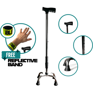 Unbranded Quad Base Cane, Quad Base Walking Stick Adjustable Walking Cane Unbranded Quad Base Cane, Quad Base Walking Stick Adjustable Walking Cane