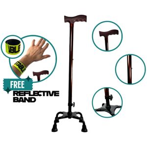 Unbranded Quad Base Walking Cane Adjustable Height Walking Stick Super Sturdy Unbranded Quad Base Walking Cane Adjustable Height Walking Stick Super Sturdy