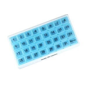 Jehiatek Monthly Pill Organizer 31 Compartments, 1 Per Day, 4 Week Full Month Day Organiz Jehiatek Monthly Pill Organizer 31 Compartments, 1 Per Day, 4 Week Full Month Day Organiz