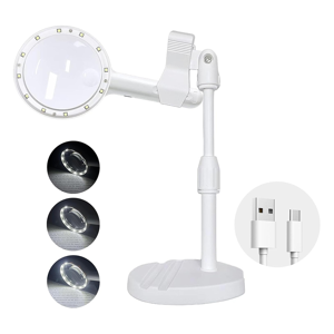 Jehiatek 30X 60X Magnifying Glass with 12LED Lights and Stand,Lluminated Magnifier Readin Jehiatek 30X 60X Magnifying Glass with 12LED Lights and Stand,Lluminated Magnifier Readin