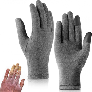 Unbranded Full Fingered Arthritis Gloves Compression Gloves, Warmth and Compression, Grey Unbranded Full Fingered Arthritis Gloves Compression Gloves, Warmth and Compression, Grey