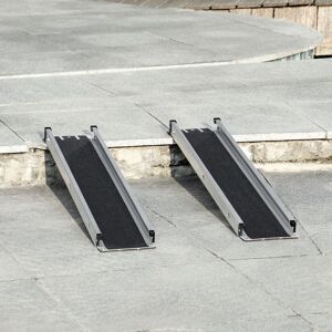 HOMCOM Aluminium Telescopic Wheelchair Ramps, 183cm, 270kg, Folding Ramp HOMCOM Aluminium Telescopic Wheelchair Ramps, 183cm, 270kg, Folding Ramp