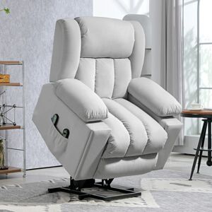 HOMCOM Power Lift Recliner Chair with Vibration Massage, USB, Light Grey HOMCOM Power Lift Recliner Chair with Vibration Massage, USB, Light Grey