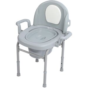 Unbranded Adjustable Bedside Commode Chair with 2 Buckets, PU Padding, 36-42cm Unbranded Adjustable Bedside Commode Chair with 2 Buckets, PU Padding, 36-42cm