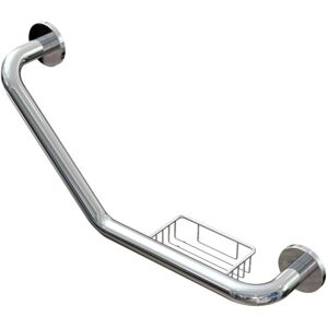 EuroShowers Polished Stainless Steel Safety Grab Rail Bar with Soap Dish EuroShowers Polished Stainless Steel Safety Grab Rail Bar with Soap Dish