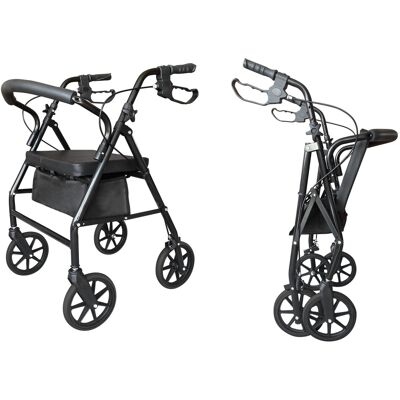 Unbranded Folding Rollator Wheeled Walker Walking Frame W/ Seat Bag & Wheels Unbranded Folding Rollator Wheeled Walker Walking Frame W/ Seat Bag & Wheels